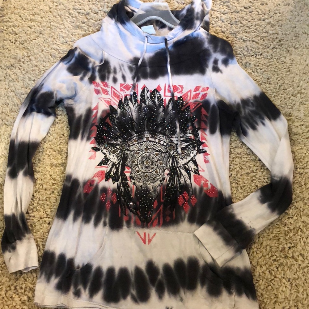 Cow Skull & Feathers Hoodie